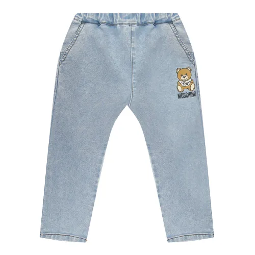 Moschino , Light Wash Teddy Bear Kids Jeans ,Blue male, Sizes: