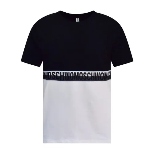 Moschino , Logo Cotton T-Shirt for Men ,Black male, Sizes: