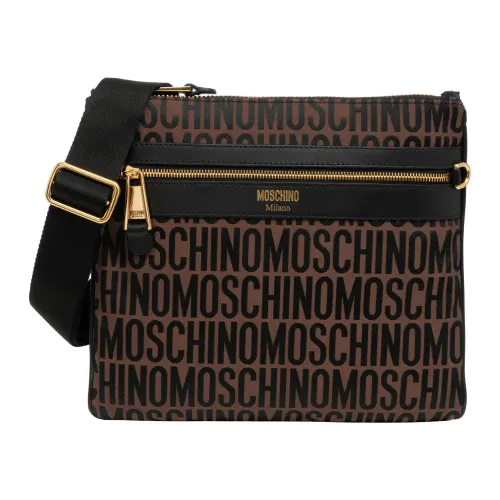 Moschino , Logo Crossbody Bag with Adjustable Strap ,Brown male, Sizes: ONE SIZE