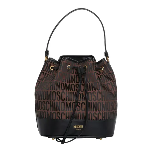 Moschino , Logo Drawstring Handbag ,Brown male, Sizes: ONE SIZE