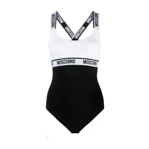 Moschino , Logo One-piece Swimsuit ,Black female, Sizes: