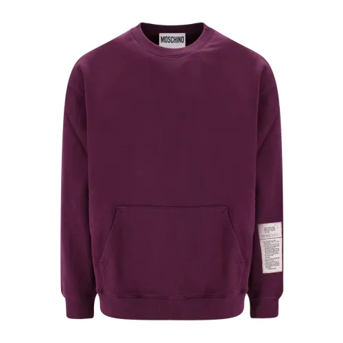 Moschino , Logo Patch Cotton Sweatshirt ,Red male, Sizes: