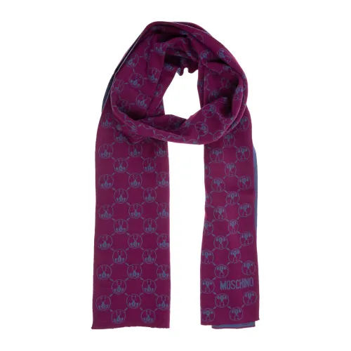 Moschino , Logo Pattern Double Question Mark Scarf ,Purple female, Sizes: ONE