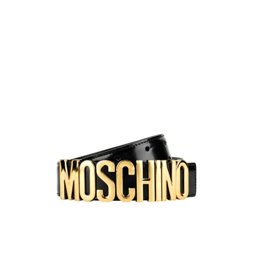Moschino , Logo Plaque Belt ,Black female, Sizes:
