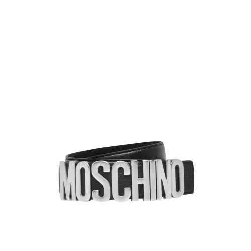 Moschino , Logo Plaque Belt ,Black male, Sizes: