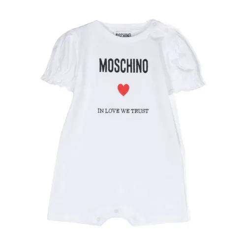 Moschino , Logo Print White Dress ,White female, Sizes: