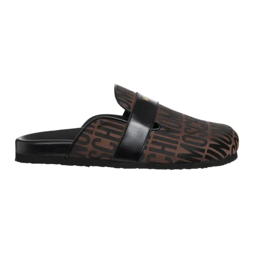Moschino , Logo Slippers ,Brown male, Sizes: