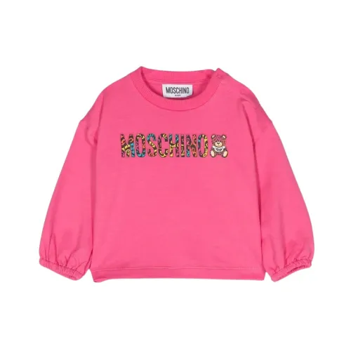 Moschino , Long Sleeve Multicolor Print Sweatshirt ,Pink female, Sizes: