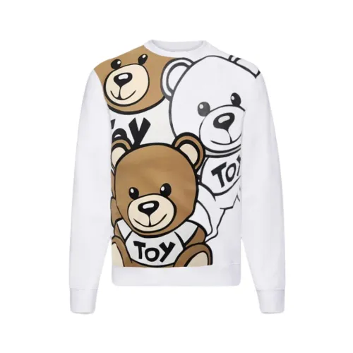 Moschino , Long Sleeve Teddy Bear Theme Sweatshirt ,White male, Sizes: