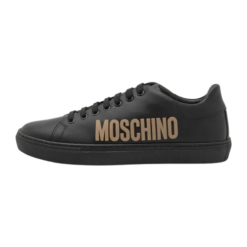 Moschino , Low Top Black Tan Sneakers ,Black male, Sizes:
