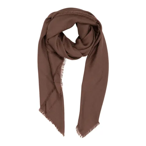 Moschino , Luxury Logo Pattern Wool Silk Blend Winter Scarf ,Brown female, Sizes: ONE
