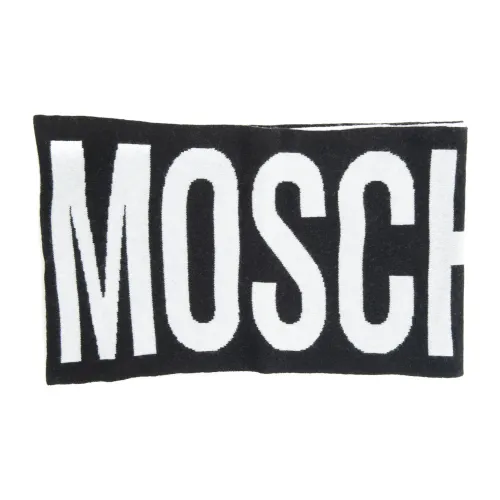 Moschino , Maxi Logo Bicolor Scarf ,Black female, Sizes: ONE