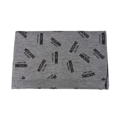 Moschino , Men`s 35X180 Scarf - Stylish and Versatile ,Gray male, Sizes: ONE