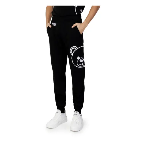 Moschino , Mens Cotton Fleece Sport Pants ,Black male, Sizes: