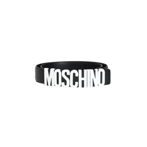 Moschino , Metal Logo Belt ,Black male, Sizes: