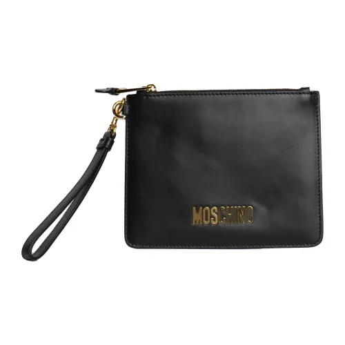 Moschino , Metallic Letters Pouch ,Black male, Sizes: ONE SIZE