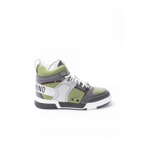 Moschino , Military Green High Top Sneakers ,Multicolor male, Sizes:
