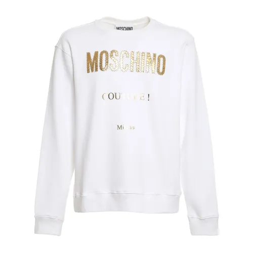 Moschino , Moschino Couture Cotton Logo Sweatshirt ,White male, Sizes: