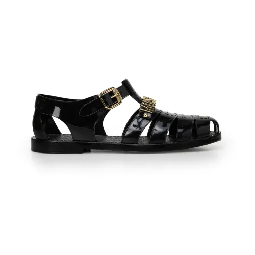 Moschino , Moschino Flat shoes Black ,Black male, Sizes: