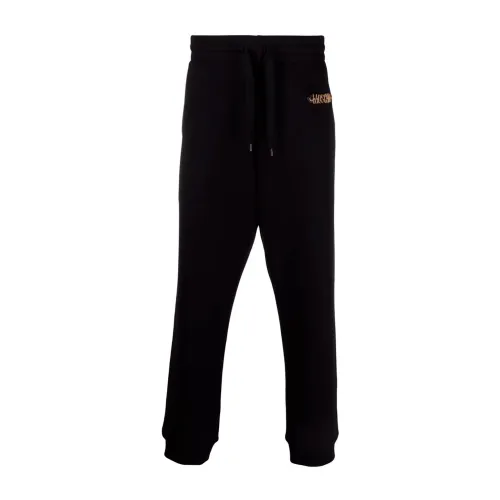 Moschino , Moschino, Trousers, Men, Black, Bordeaux Sequin Sporty Joggers ,Black male, Sizes: