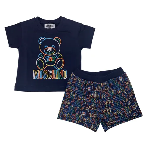 Moschino , Multicolor Bear Pyjamas for Boys ,Blue male, Sizes: