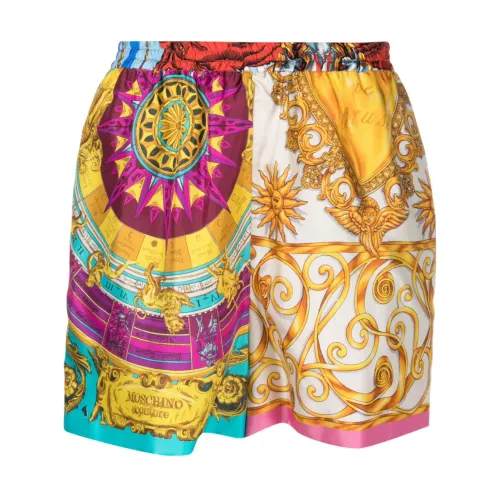 Moschino , Multicolour Printed Silk Shorts ,Multicolor female, Sizes: