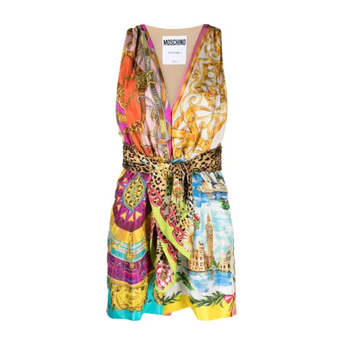 Moschino , MultiColour Silk Dress ,Multicolor female, Sizes: