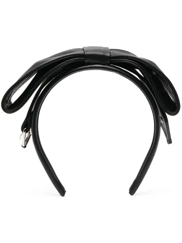 Moschino oversized bow-belt headband - Black