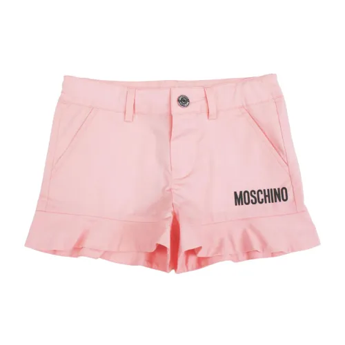 Moschino , Pink Kids Shorts with Black Logo ,Pink female, Sizes: