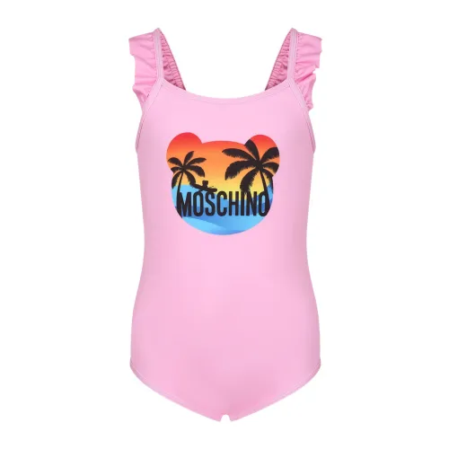 Moschino , Pink Ruffled Back One-Piece Swimsuit ,Pink female, Sizes: