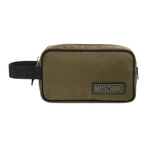 Moschino , Plain Toiletry Bag with Zip Closure ,Green male, Sizes: ONE SIZE