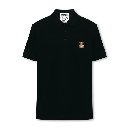 Moschino , Polo shirt with logo ,Black male, Sizes: