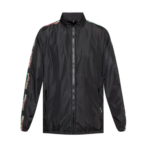 Moschino , Rain Jacket with Perforation ,Black male, Sizes: