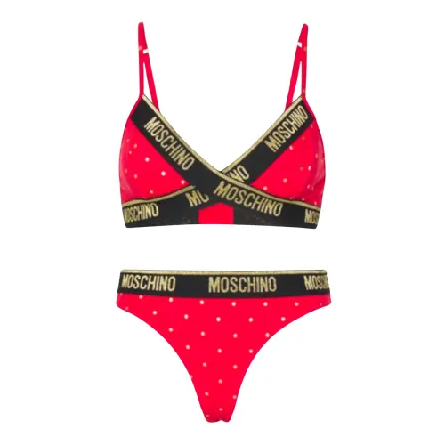 Moschino , Red Polka Dot Lingerie Set ,Red female, Sizes: