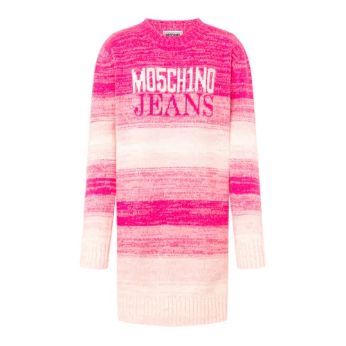 Moschino , Short Dresses with Long Sleeves ,Pink female, Sizes: