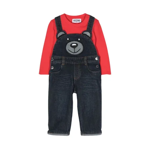 Moschino , Sporty jumpsuit and shirt ,Red male, Sizes: