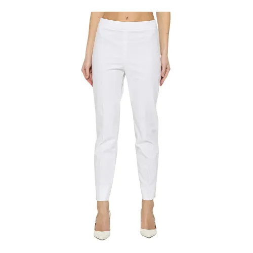Moschino , Stretch Cotton Cigarette Pants ,White female, Sizes: