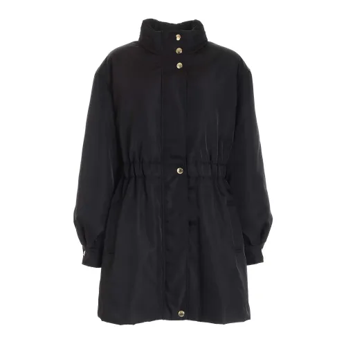 Moschino , Stylish Black Charms Parka with Puff Sleeves ,Black female, Sizes: