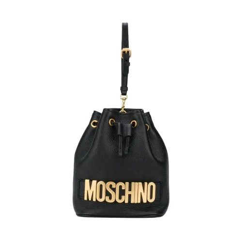 Moschino , Stylish Black Leather Clutch ,Black female, Sizes: ONE SIZE
