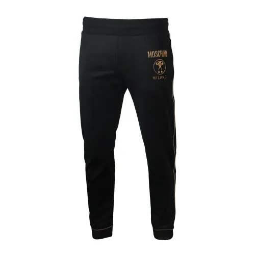 Moschino , Stylish Black Logo Pants for Men ,Black male, Sizes: