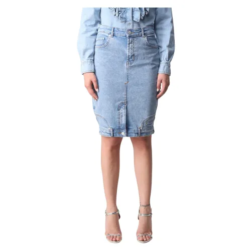 Moschino , Stylish Denim Skirt for Women ,Blue female, Sizes: