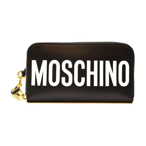 Moschino , Stylish Leather Wallet for Fashion-Forward Women ,Black female, Sizes: ONE SIZE