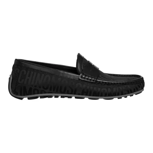 Moschino , Stylish Logo Loafers ,Black male, Sizes: