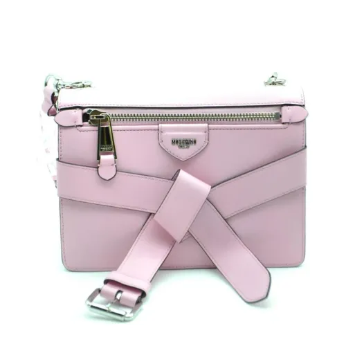 Moschino , Stylish Pink Leather Shoulder Bag ,Pink female, Sizes: ONE SIZE