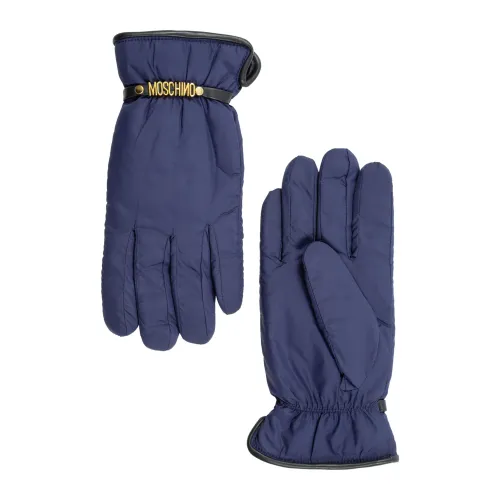Moschino , Stylish Warm Gloves for Women ,Blue female, Sizes: