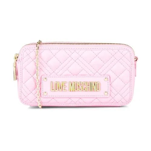 Moschino , Super Quilted Logo Crossbody Bag ,Pink female, Sizes: ONE SIZE
