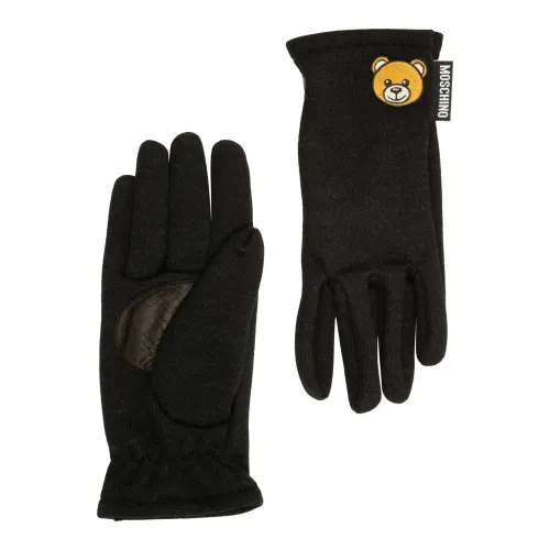 Moschino , Teddy Bear Gloves ,Black female, Sizes: