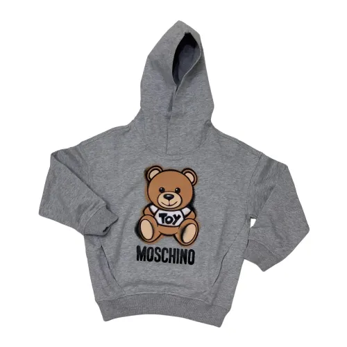 Moschino , Teddy Bear Hoodie ,Gray male, Sizes: