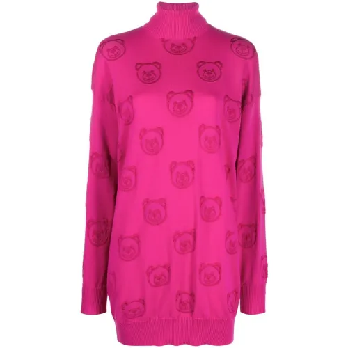 Moschino , Teddy Bear Knit Dress ,Pink female, Sizes: