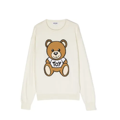 Moschino , Teddy Bear White Sweater ,White female, Sizes: